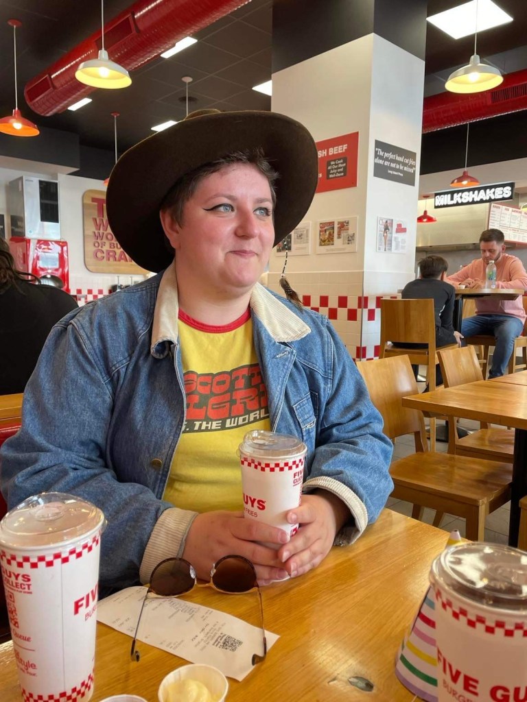 Jenny Budd in a Five Guys